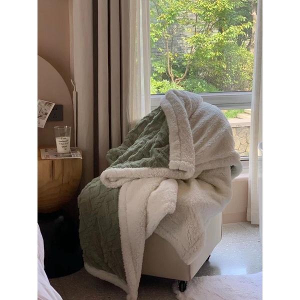 Chăn cừu Tafurong Chăn lông cừu cuộn siêu giữ nhiệt,mặt lông cừu mêm mại