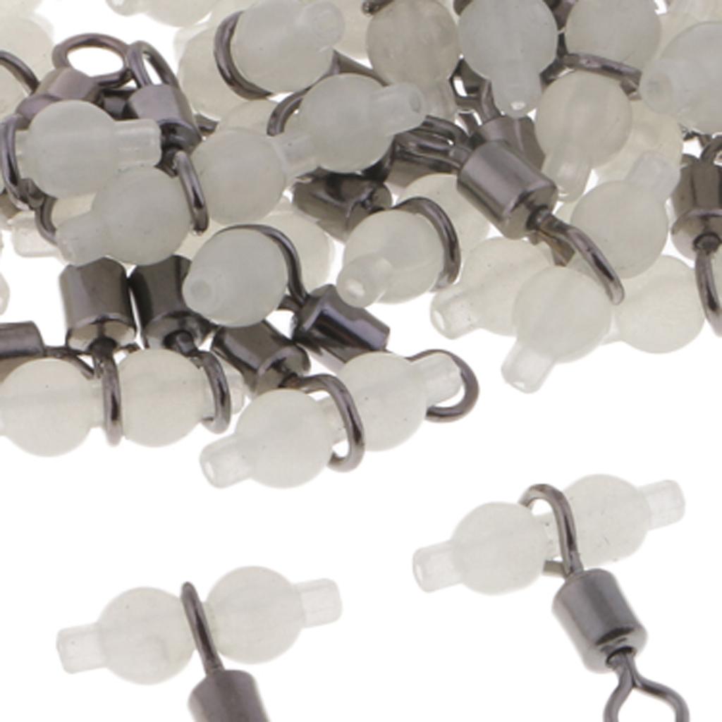 50x Luminous Gourd Rolling Swivel 3 Way Cross Line Connector Sea Fishing S