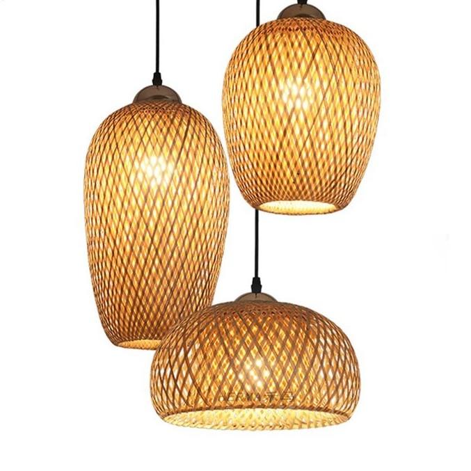 Đèn thả mây tre