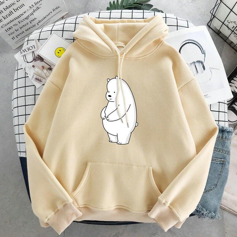 Áo Hoodie In Hình Gấu Áo Nỉ Mùa Đông Ấm Thun Tay Dài