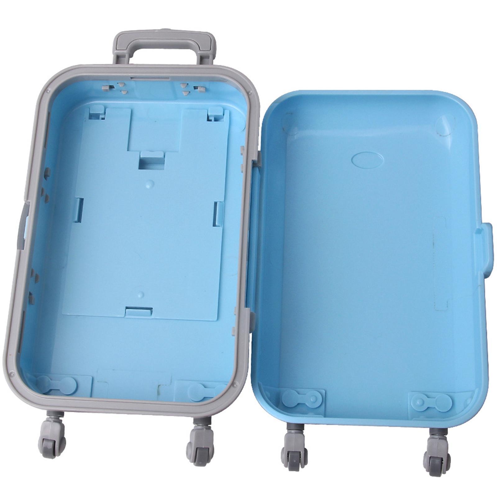 Doll travel case with wheels doll carrier blue