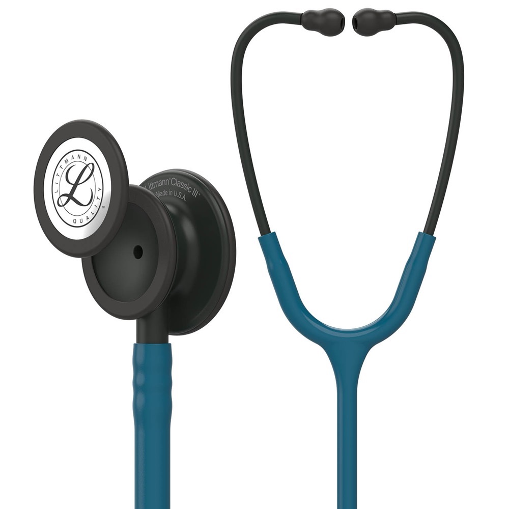 Ống nghe 3M Littmann Classic III, Màu xanh Caribbean, Chestpiece đen 27 inch, 5869