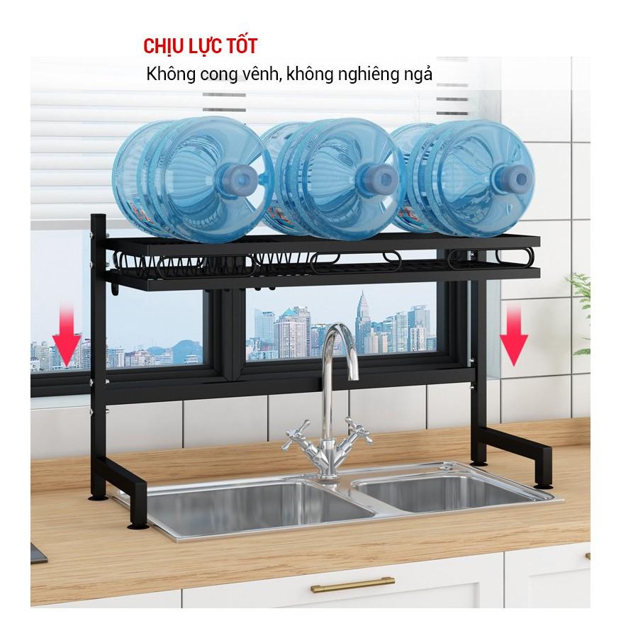 Kệ Để Chén Đĩa Thông Minh Trên Bồn Rửa Sơn Đen Cao Cấp, KB