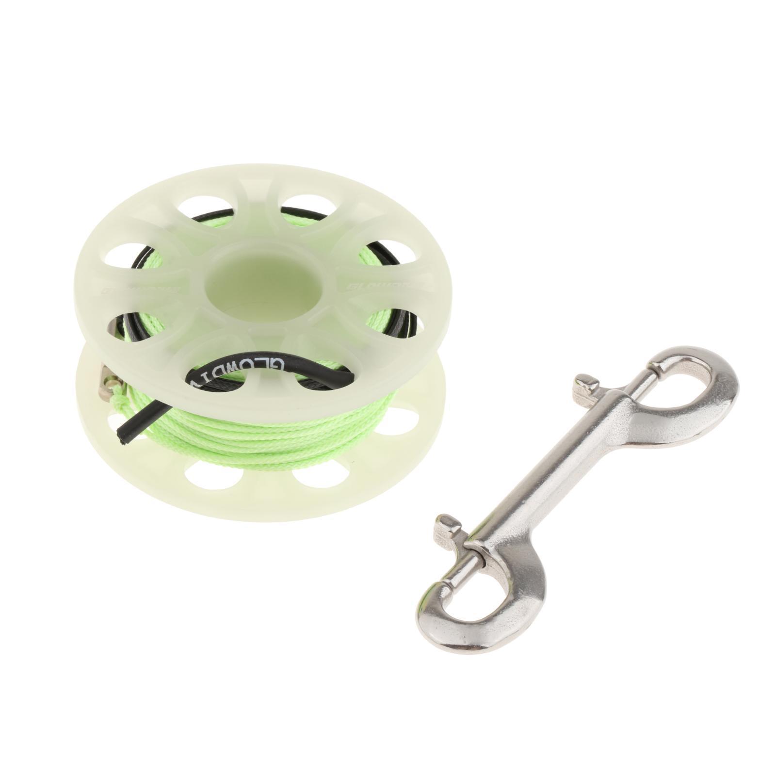 Finger Reel Scuba Diving Spool Outdoor Stainless Steel Double End Snap Hooks