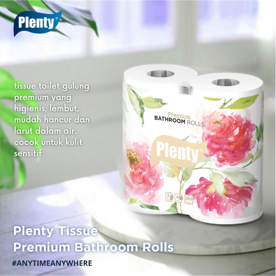 4 cuộn Giấy vệ sinh PLENTY Cao Cấp, 3 Lớp, 280 Tờ/cuộn (BT-14)