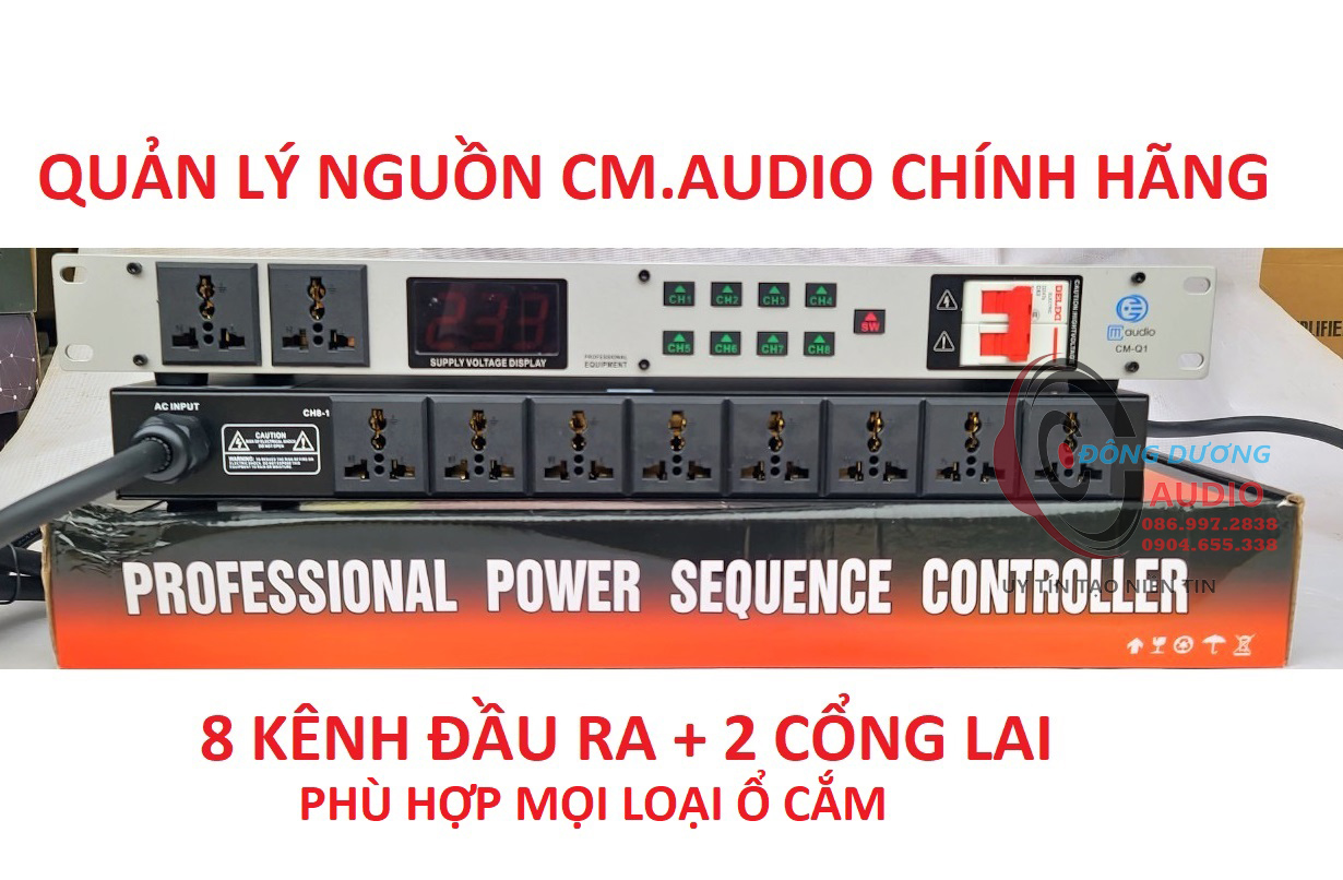 BỘ QUẢN LÝ NGUỒN Q1 8 KÊNH - HÀNG CHÍNH HÃNG CMAUDIO - THIẾT BỊ QUẢN LÝ NGUỒN DÀN ÂM THANH