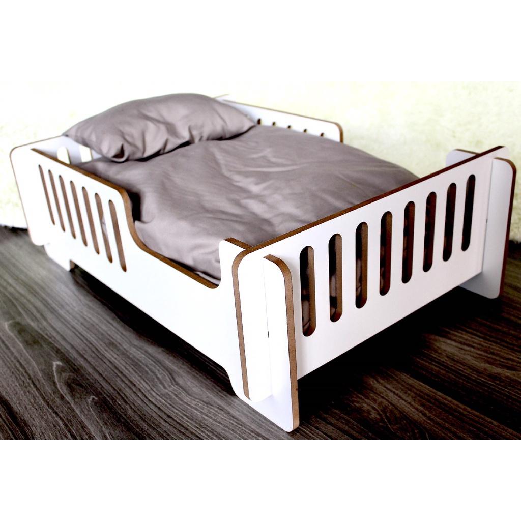 Giường ngủ gỗ cho pets lắp ráp không cần vít