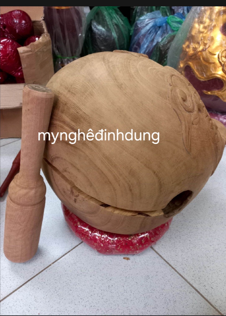 Mõ tụng kinh Phật bằng gỗ  mít  lục nõi không rác  kt 35x35cm