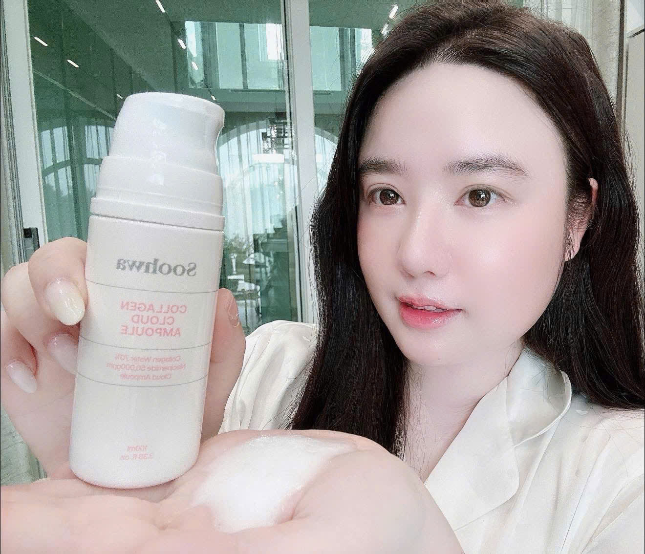 Sản phẩm dưỡng da SOOHWA Collagen Cloud Ampoule, 100ml Hàn Quốc hạn 2029 ampoule mây Soohwa serum bọt