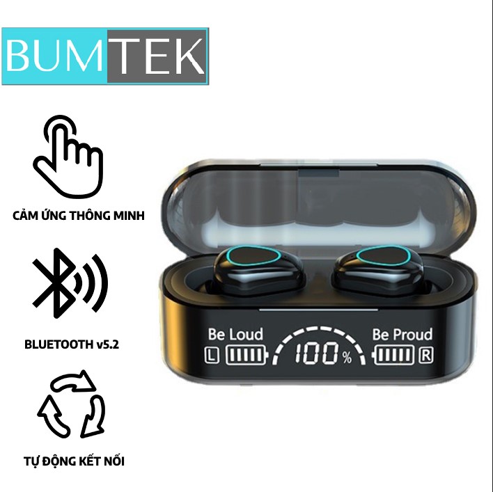 Tai nghe bluetooth V5.2 F11 - Cảm Ứng Thông Minh, Hỗ Trợ Đàm Thoại, Âm Thanh Hay, Thiết Kế Nhỏ Gọn, Màn Hình Led Sắc Nét - Hàng Chính Hãng