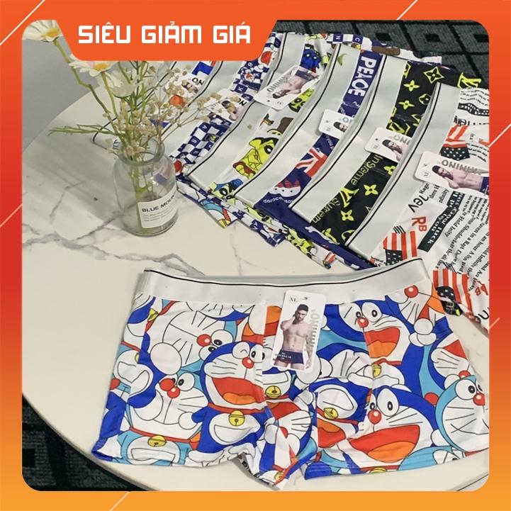 Hộp 5 quần lót nam, sịp đùi thun lạnh cao cấp họa tiết nhân vật hoạt hình-Đoremon