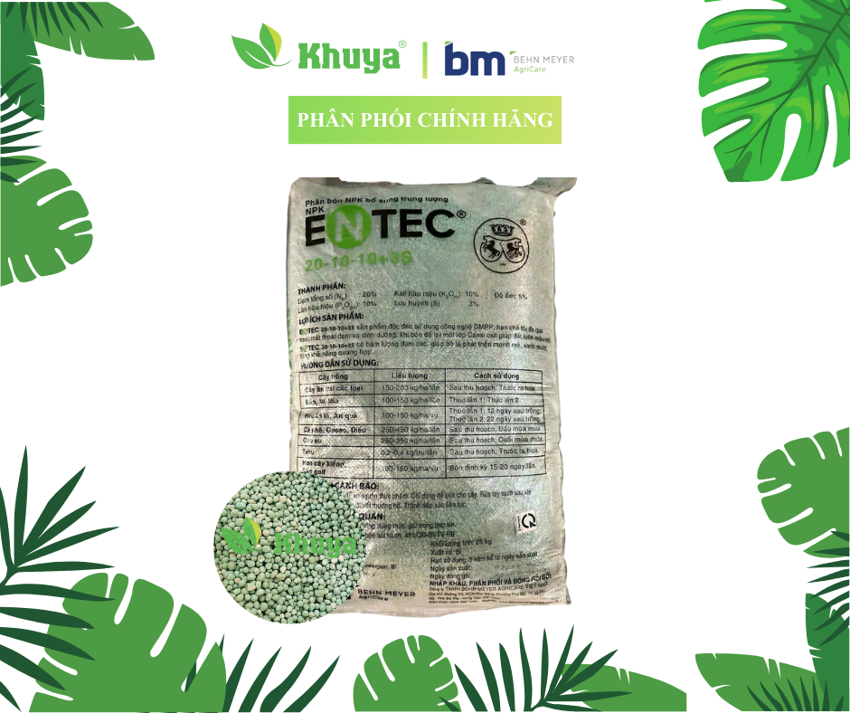 1kg cân lẻ Phân bón BM NPK 20-10-10+3S nhập khẩu Đức màu Xanh Lá