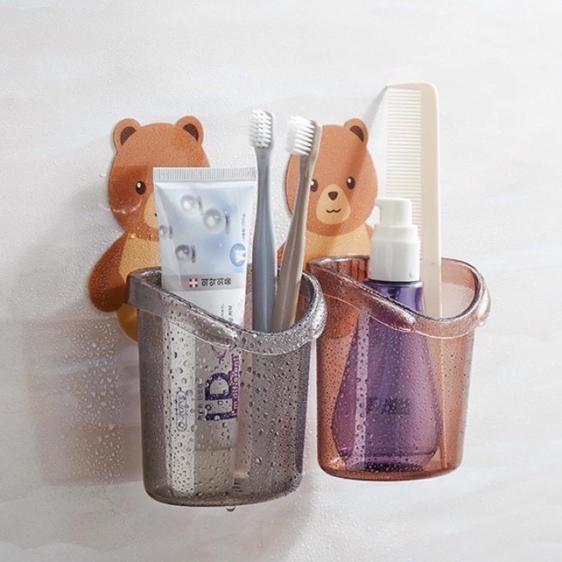 Cốc Gấu Dán Tường Siêu Chắc, Để Đồ Dùng Nhà Tắm, Tiện Dụng Và Không Khoan Đục Tường, Dễ Dàng Sử Dụng - TakyHome 4060