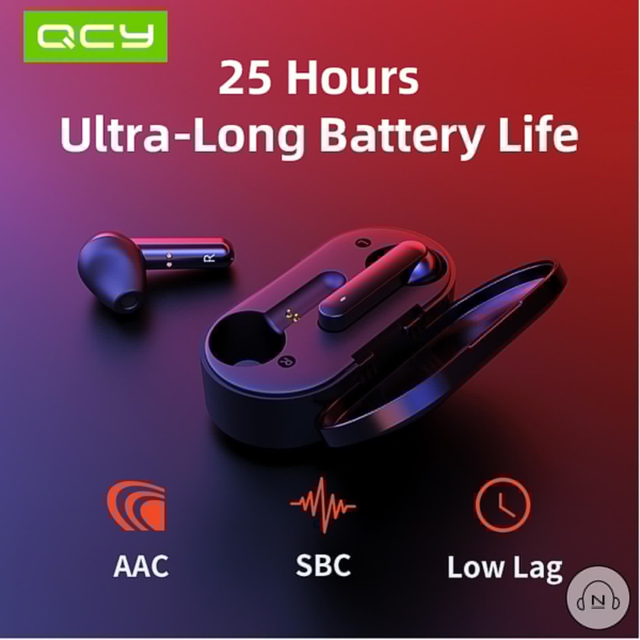 Tai nghe True Wireless QCY T3 Bluetooth 5.0 (Màu đen) - Hàng chính hãng