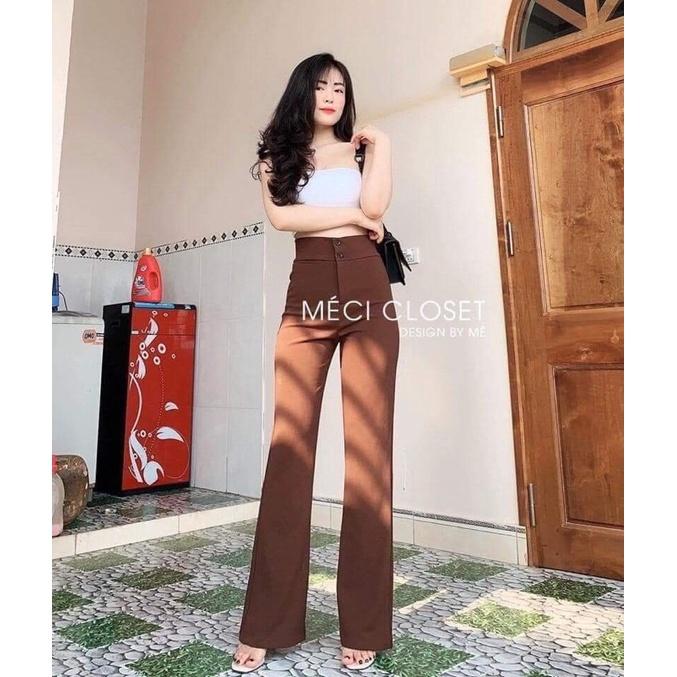 Quần nữ️Quần loe 2 cúc nâu đen siêu hót️Elisa Fashion️
