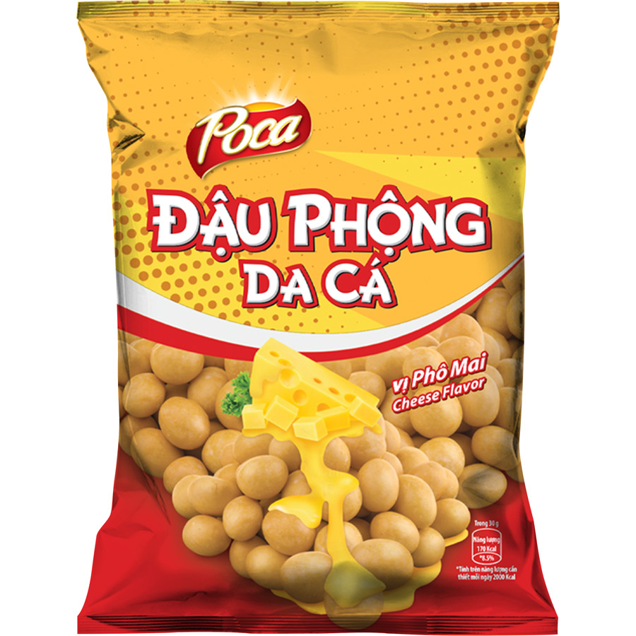 Poca Đậu phộng da cá vị Phô mai (dây 10 gói)