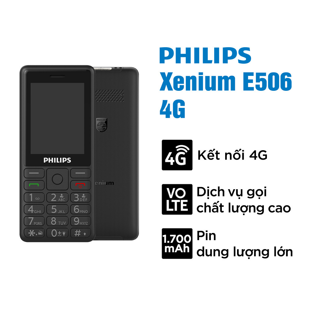 Điện thoại di động 4G Philips Xenium E506 – Hàng Chính Hãng