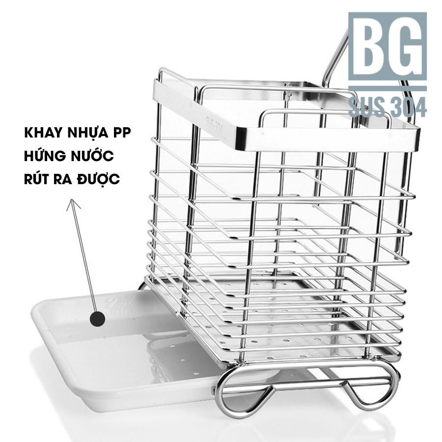 Ống giỏ đựng đũa inox 304 dán tường