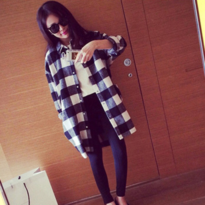Áo sơ mi dài, áo khoác cardigan nữ dáng dài kẻ caro trẻ trung LAHstore