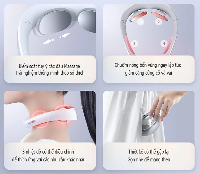 Máy Massage Cổ Thông Minh XIAOMI Jeeback G6. 4 Chế Độ - Hàng Chính Hãng