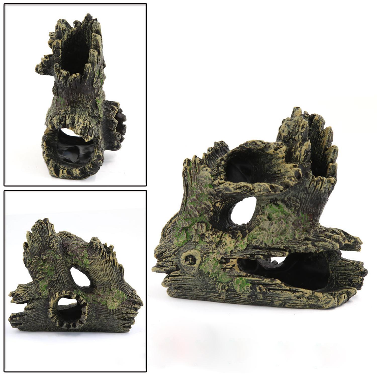 Đồ trang trí hồ cá hình thân cây gỗ bằng nhựa