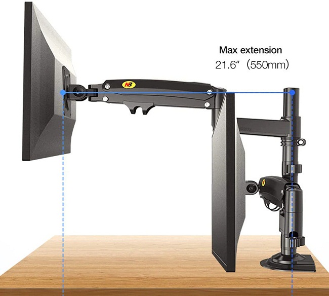 Giá treo 2 màn hình máy tính NB-H180 (Hàng Nhập Khẩu)