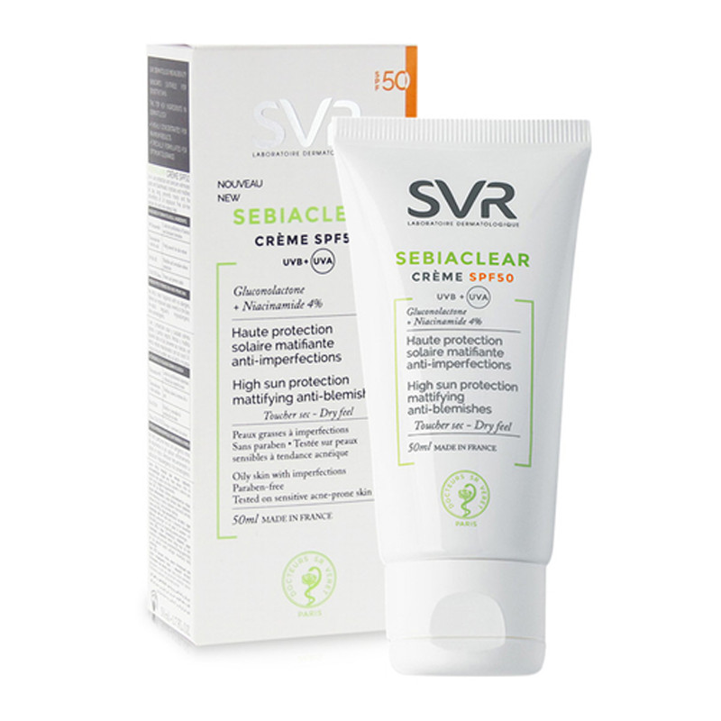 Kem làm giảm mụn và chống nắng SPF50 SVR Sebiaclear Creme SPF50 50ml
