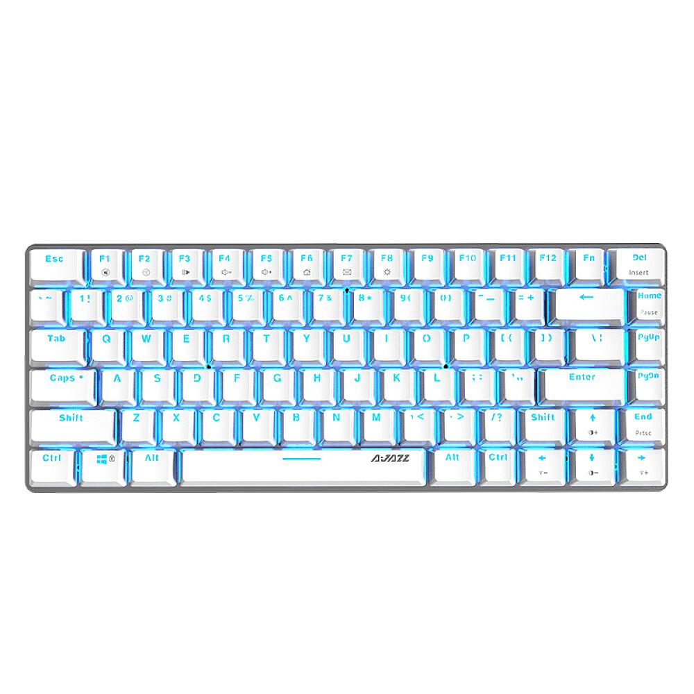 Bàn phím cơ Ajazz AK33 82 Phím BT & chế độ kép có dây USB Đèn nền đơn sắc phù hợp với văn phòng chơi game - Màu trắng