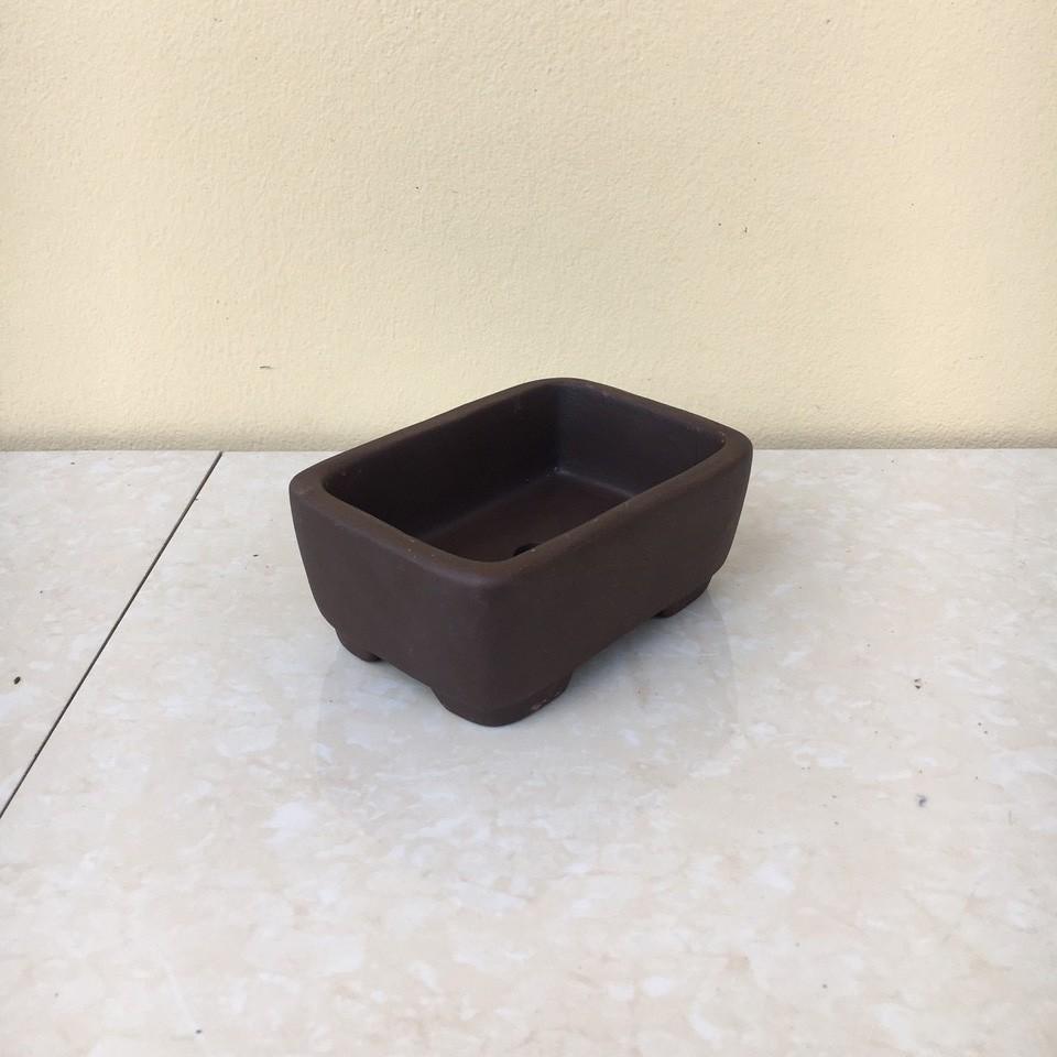 Chậu bonsai Chữ nhật bo góc mini đất nung gốm Bát tràng 1 size BM-29
