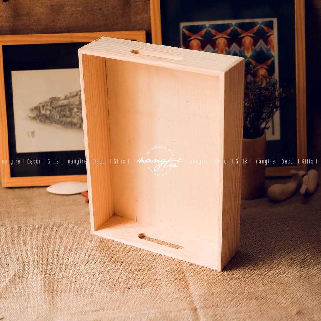 Khay quà bằng gỗ/ Khay gỗ đựng quà (8x28x38cm)