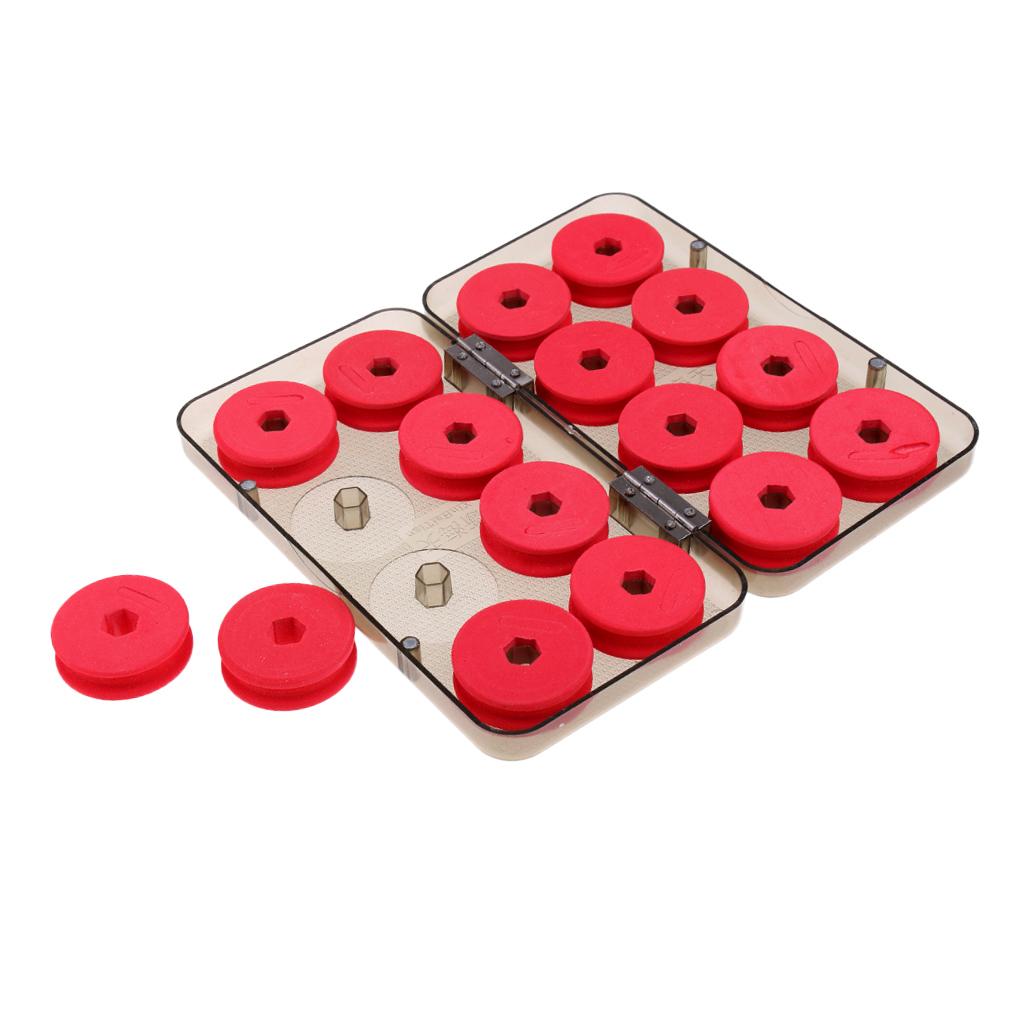 16pcs Foam Fishing Main Line Bobbin Spools Tackle Plastic Storage Box Case