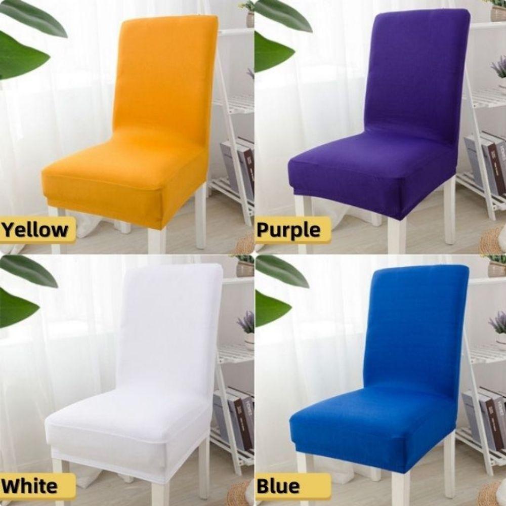 1 Vỏ Bọc Ghế Co Giãn Màu Trơn Trang Trí Phòng Ăn / Khách Sạn