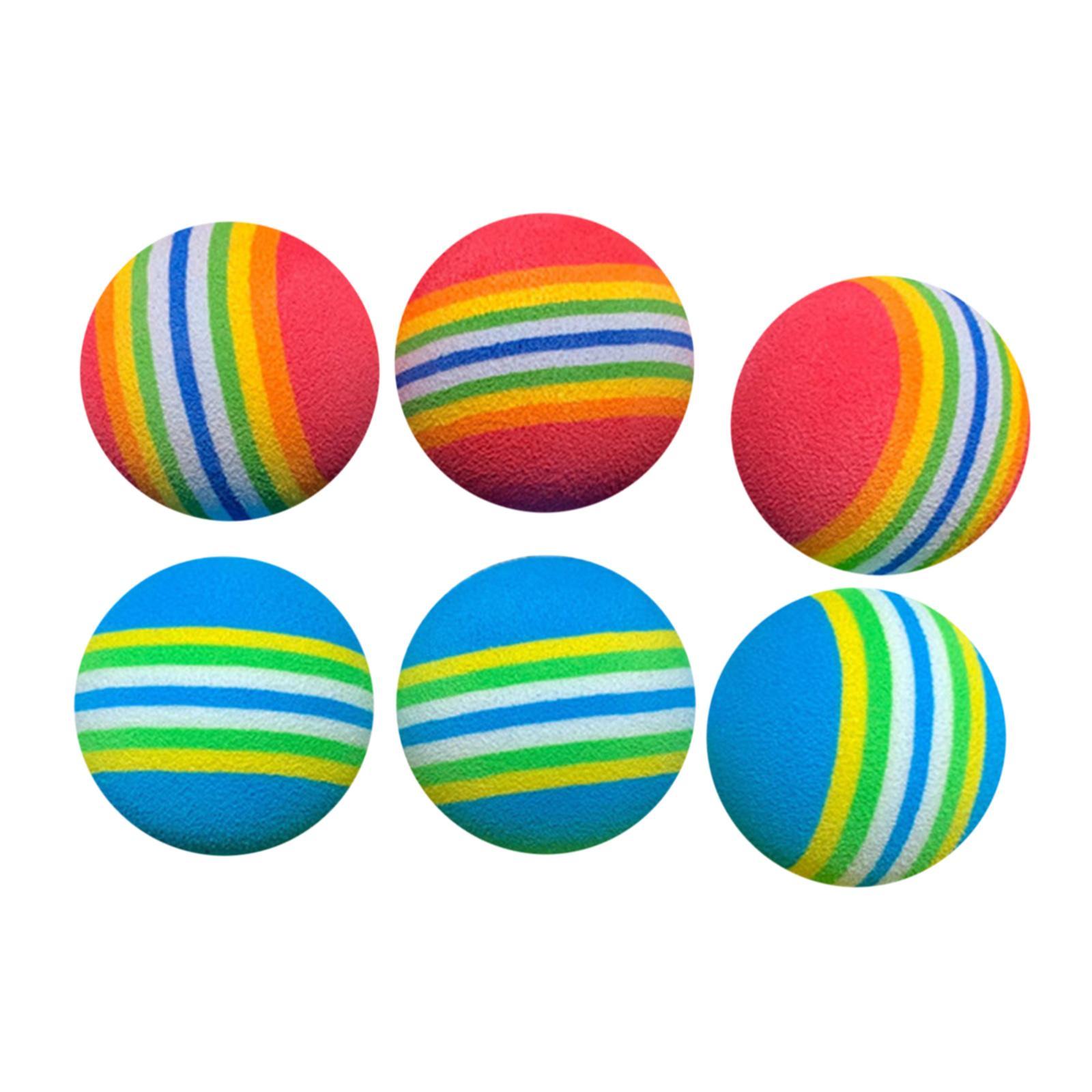 50x EVA Sponge Golf Balls Stripe Foam Practice Golf Ball 42mm