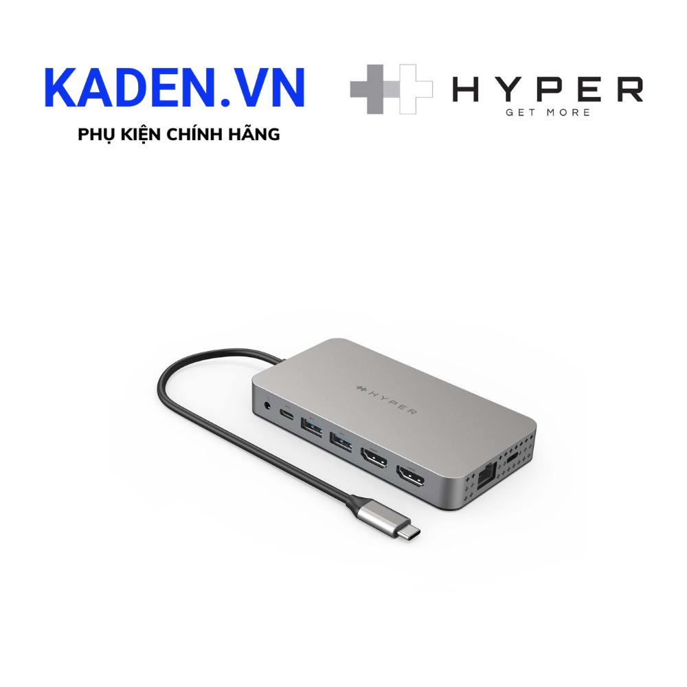 Hub Chuyển Đổi HYPERDRIVE Dual 4K HDMI 10-IN-1 (2 Màn Hình) USB-C FOR MACBOOK M1 HDM1H - Hàng Chính Hãng