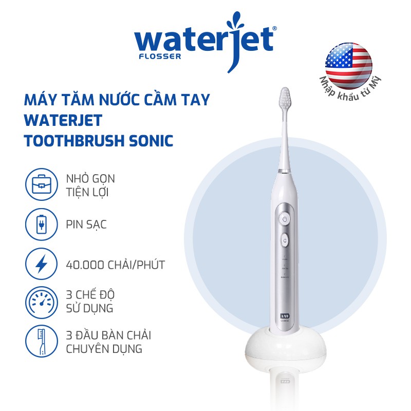 Bàn Chải Điện Sóng Âm Waterjet Sonic Toothbrush -VT0625