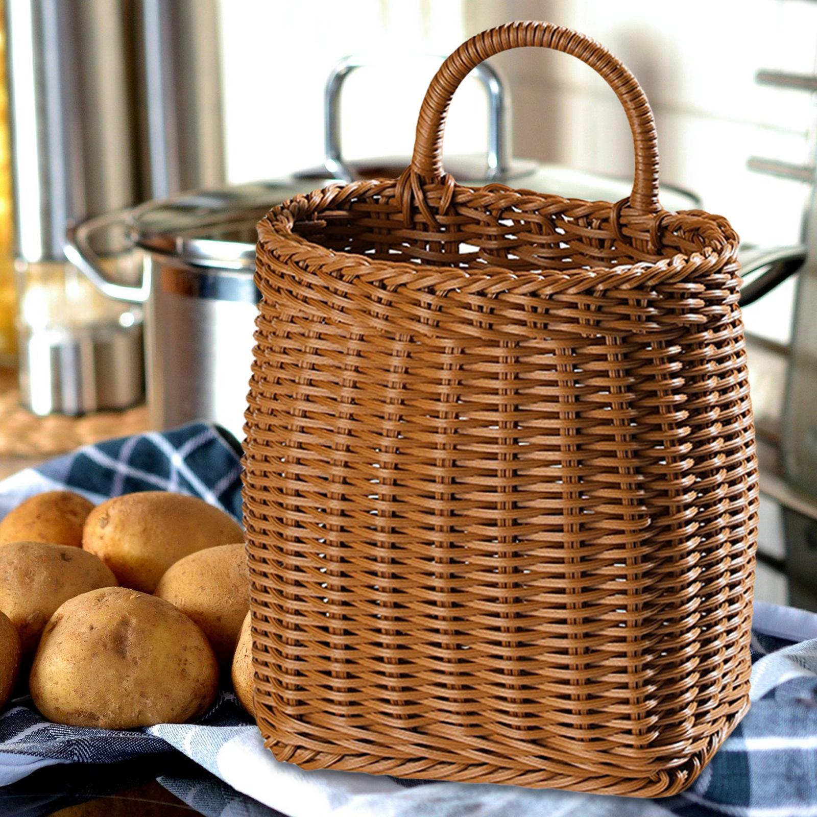 Kitchen Hanging Storage Basket Pot Plants Holder for Pantry Bathroom Home Office