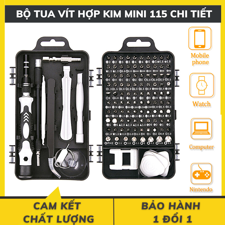 Tua Vít Đa Năng Bằng Thép Hợp Kim 115 Chi Tiết Đa Năng, Dùng Để Sửa Chữa Điện Thoại, Laptop, Camera Máy tính