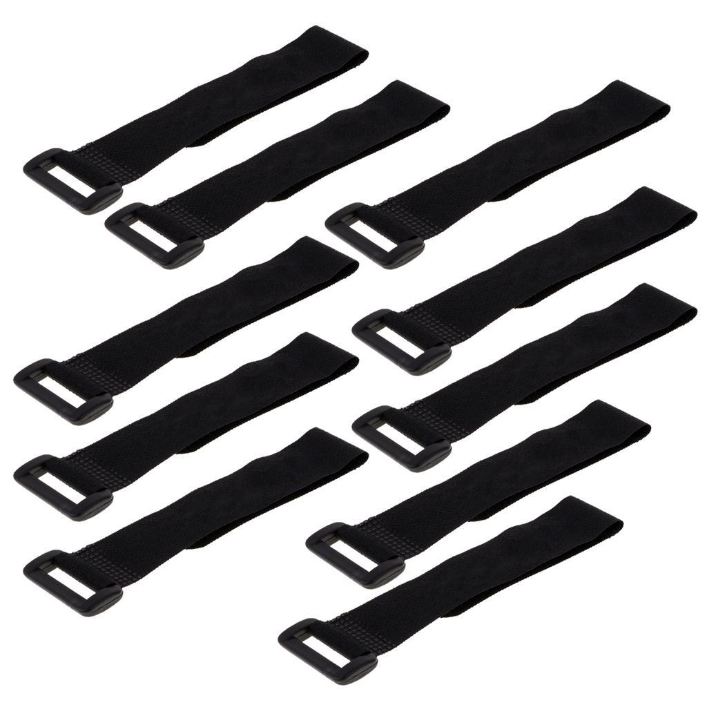3-5pack 10 Pieces Nylon Hook and Loop Straps Fastening Cable Ties with Buckle