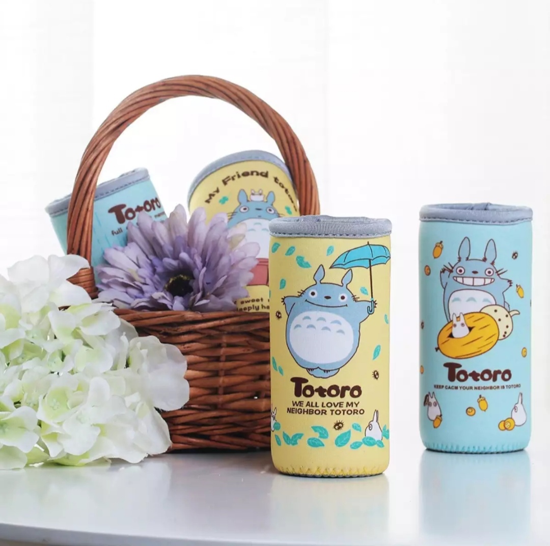 Bình Nước Thủy Tinh Totoro Có Dây Xách Và Bọc Vải 300ml ( Giao mẫu ngẫu nhiên)