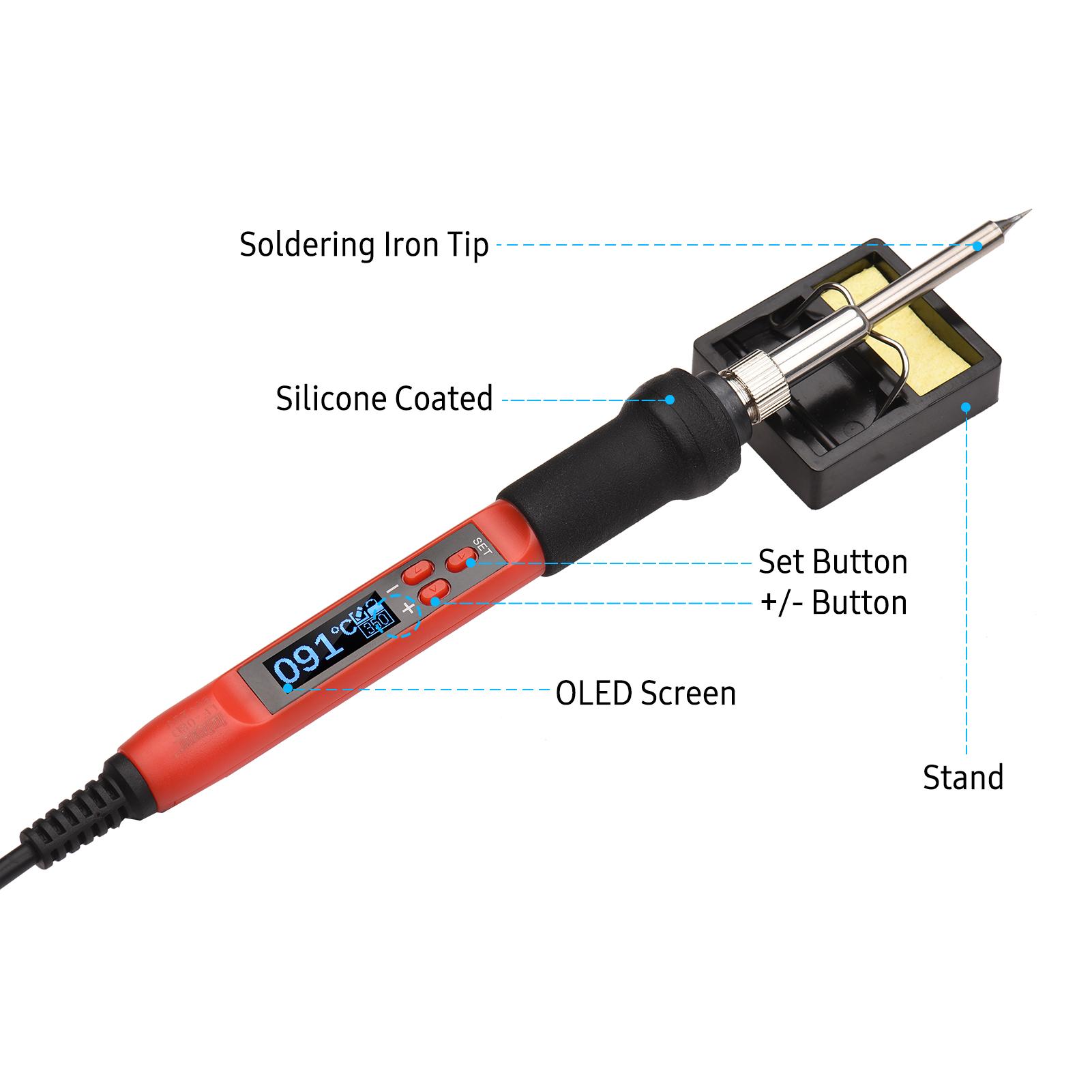 68W USB Digital Display Soldering Iron Mini Portable Welding Tool Adjustable Temperature 200~480℃ Soldering Pen for Electronic Works and Repairs