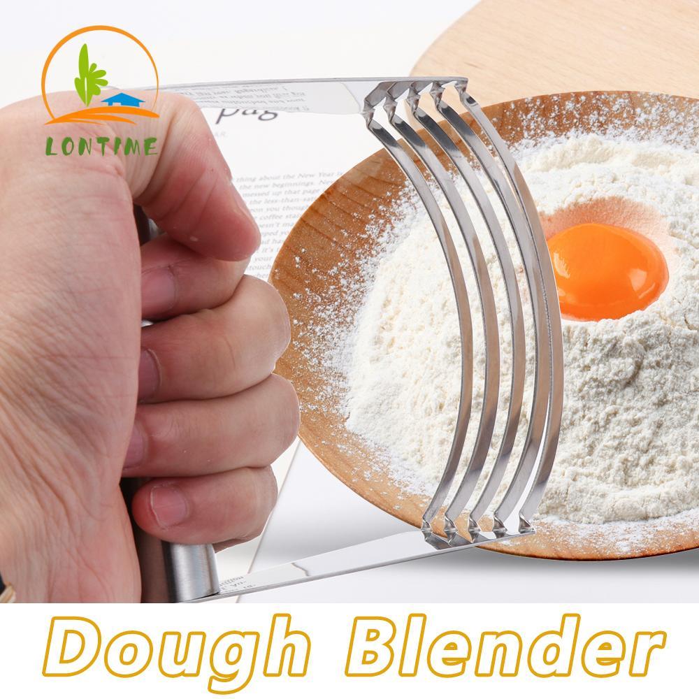 Lontime Stainless Steel Handle Dough Blender Whisk Eggs Mixer Tool Bakeware