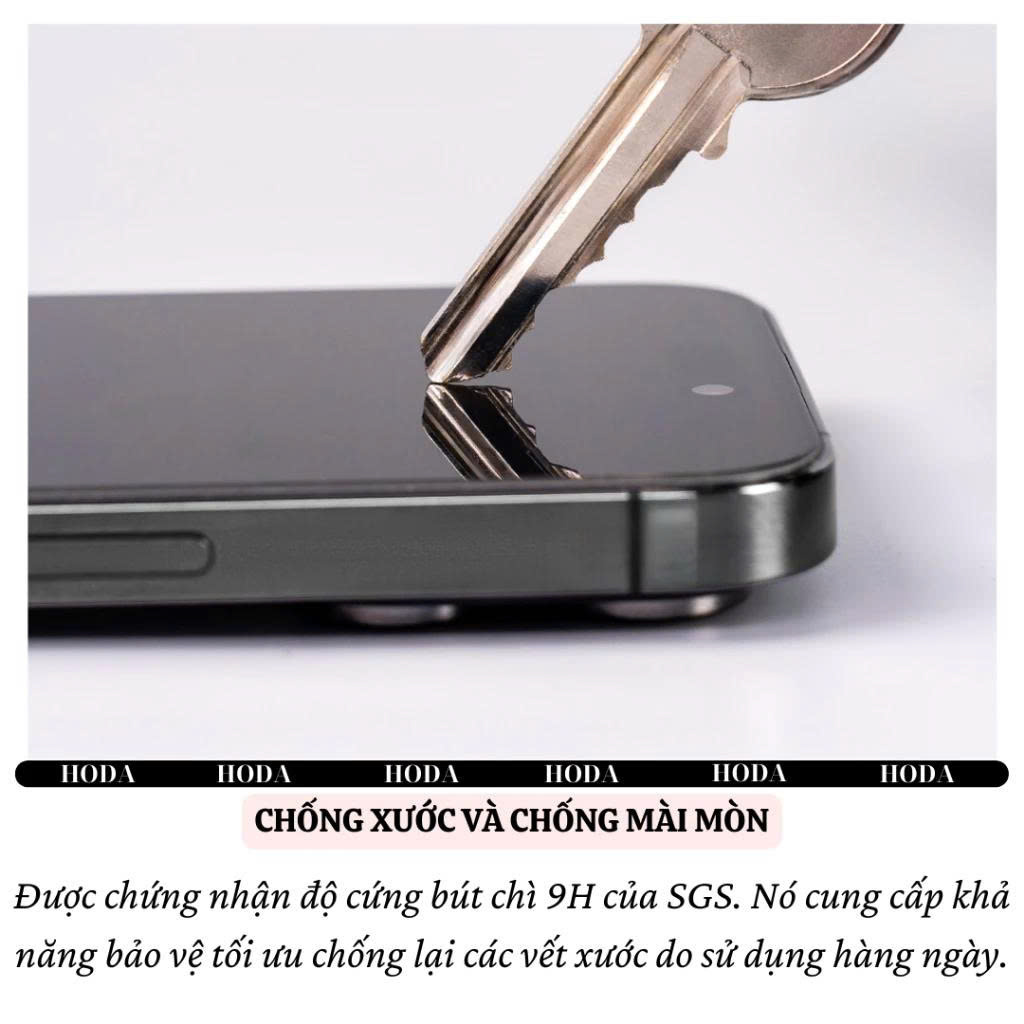 Kính Cường Lực HODA 0.33mm Cho iPhone 16 / 15 / 14 / 13 / 12 Series (Pro / Pro Max / Plus / 16E) – Độ Trong 4K, Full Màn - Hàng nhập khẩu