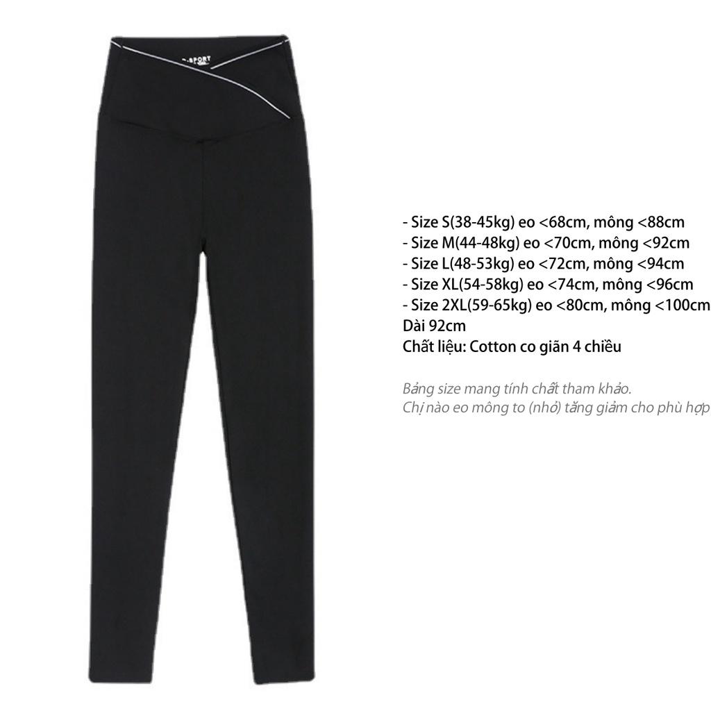 Quần legging nữ lưng cao cạp chéo gen bụng nâng mông co giãn 4 chiều Q626
