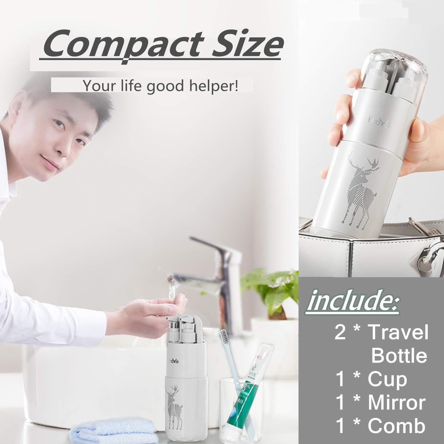 Bộ nước du lịch, bàn đánh răng Etuis, Cup bàn chải đánh răng, với bộ phân phối xổ số 2*45ml