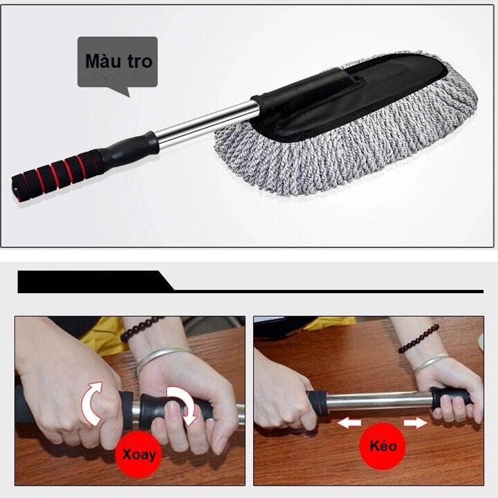 Bộ Chổi Lau Xe Sợi Dầu Cỡ Lớn - Chổi Đa Năng Lau Bụi Kiêm Rửa Xe Ô Tô