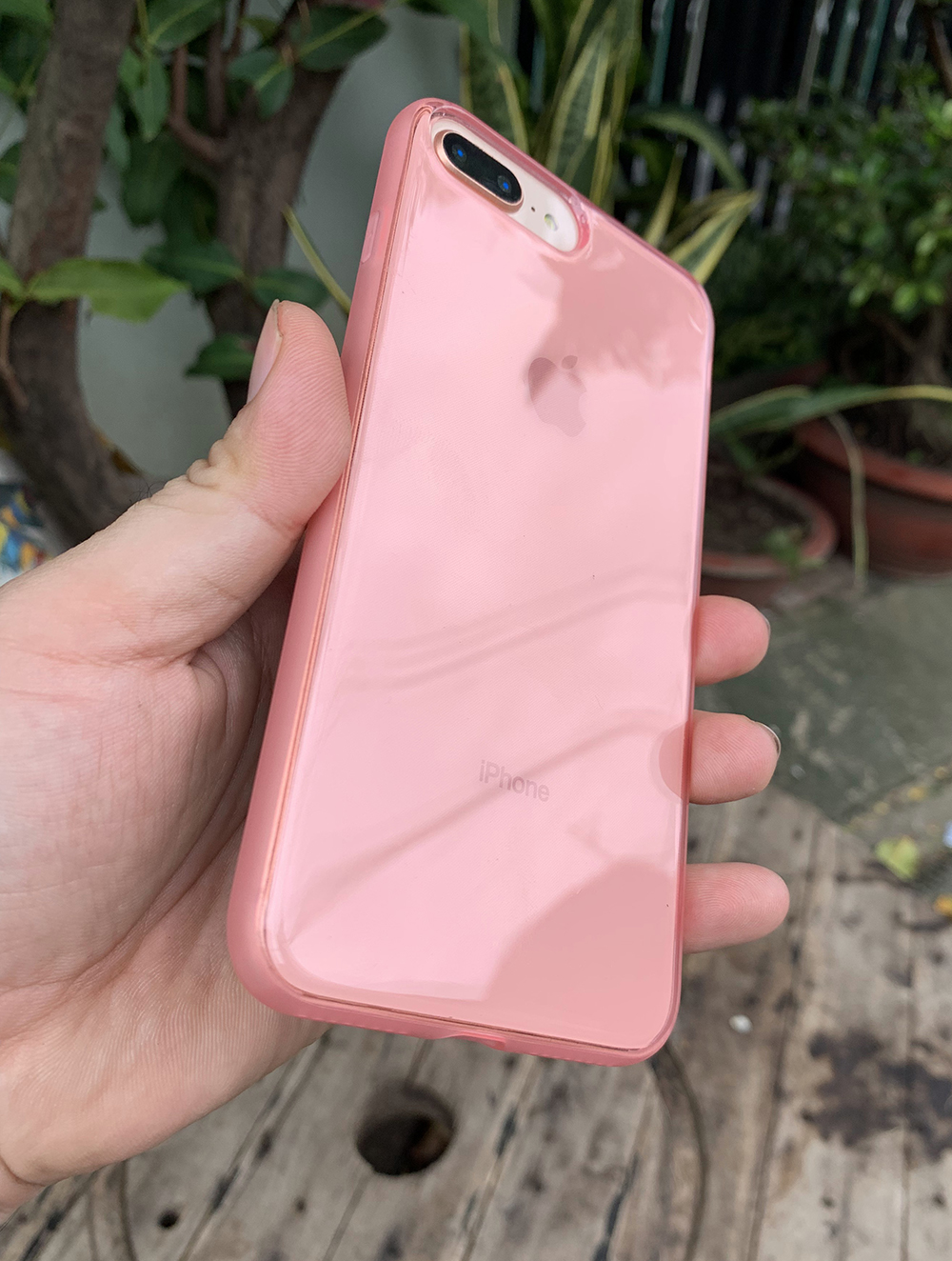 Ốp lưng dẻo cao cấp dành cho iPhone 7 Plus / iPhone 8 Plus - Màu hồng mờ
