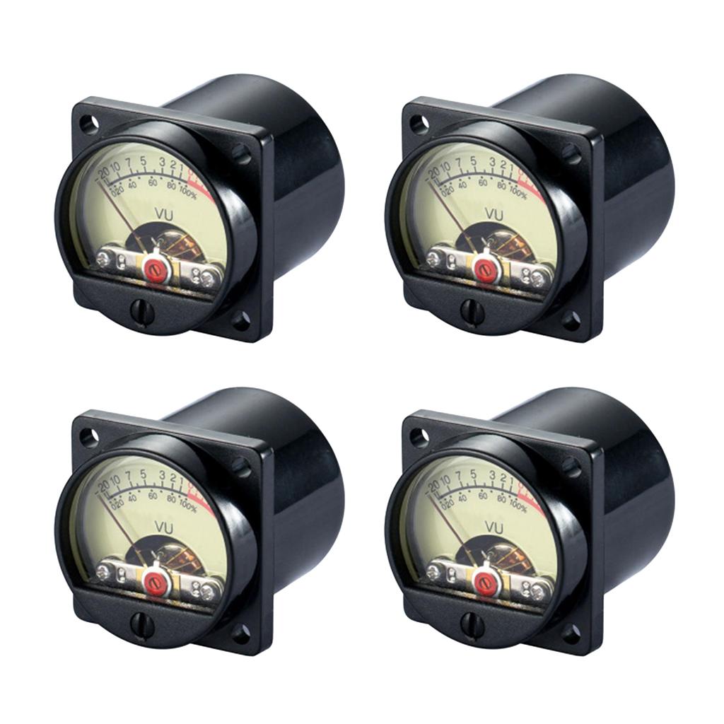4 Pieces Vintage Analog VU Panel Meter Audio Level Amp with Back Light TR-35