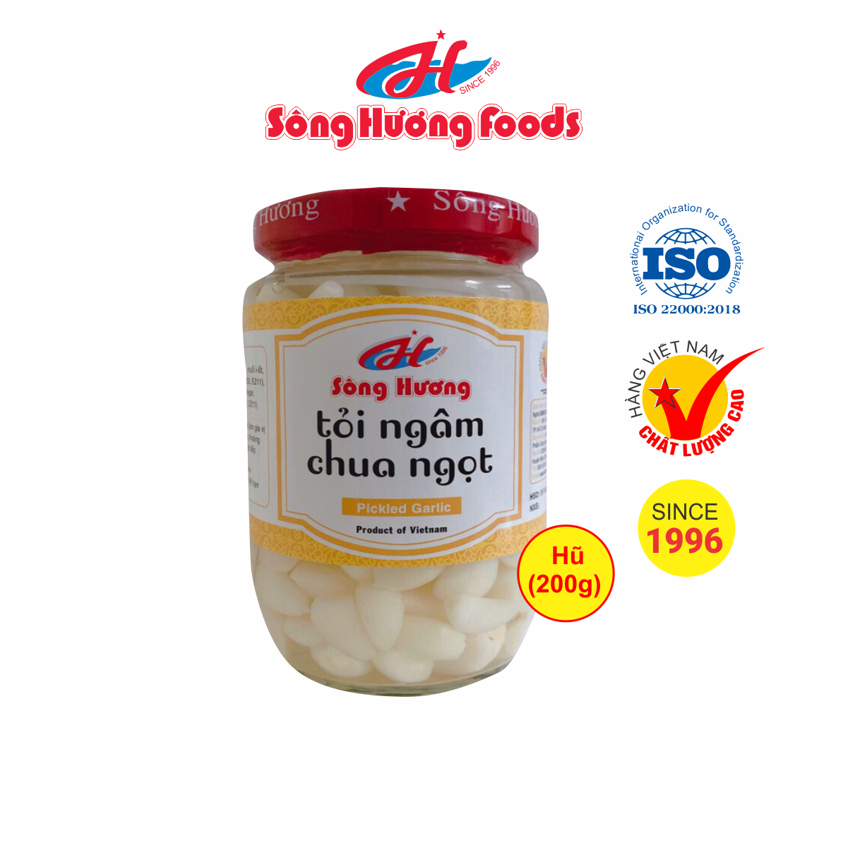 Tỏi Ngâm Chua Ngọt Sông Hương Foods Hũ 370g