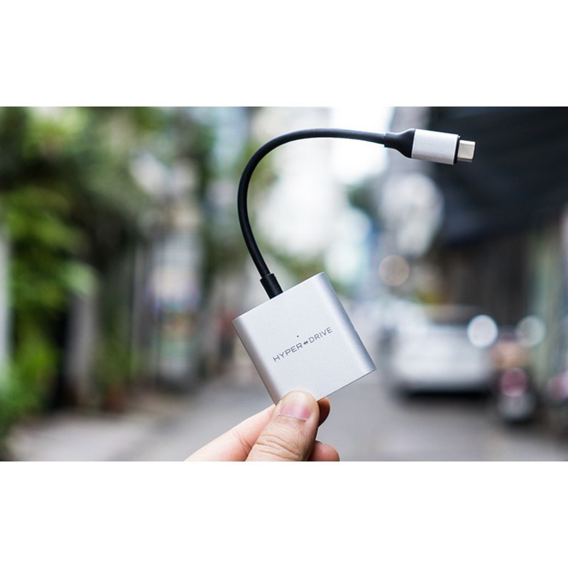 Cổng Chuyển HyperDrive 4K HDMI 3-in-1 USB-C Hub for MacBook, PC & Devices gray - chính hãng