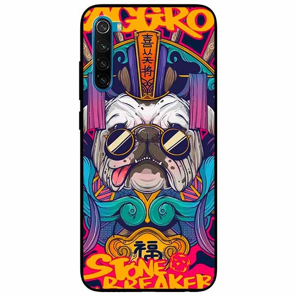 Ốp lưng in cho Xiaomi Redmi Note 8 Mẫu Pulldog Kính Đen